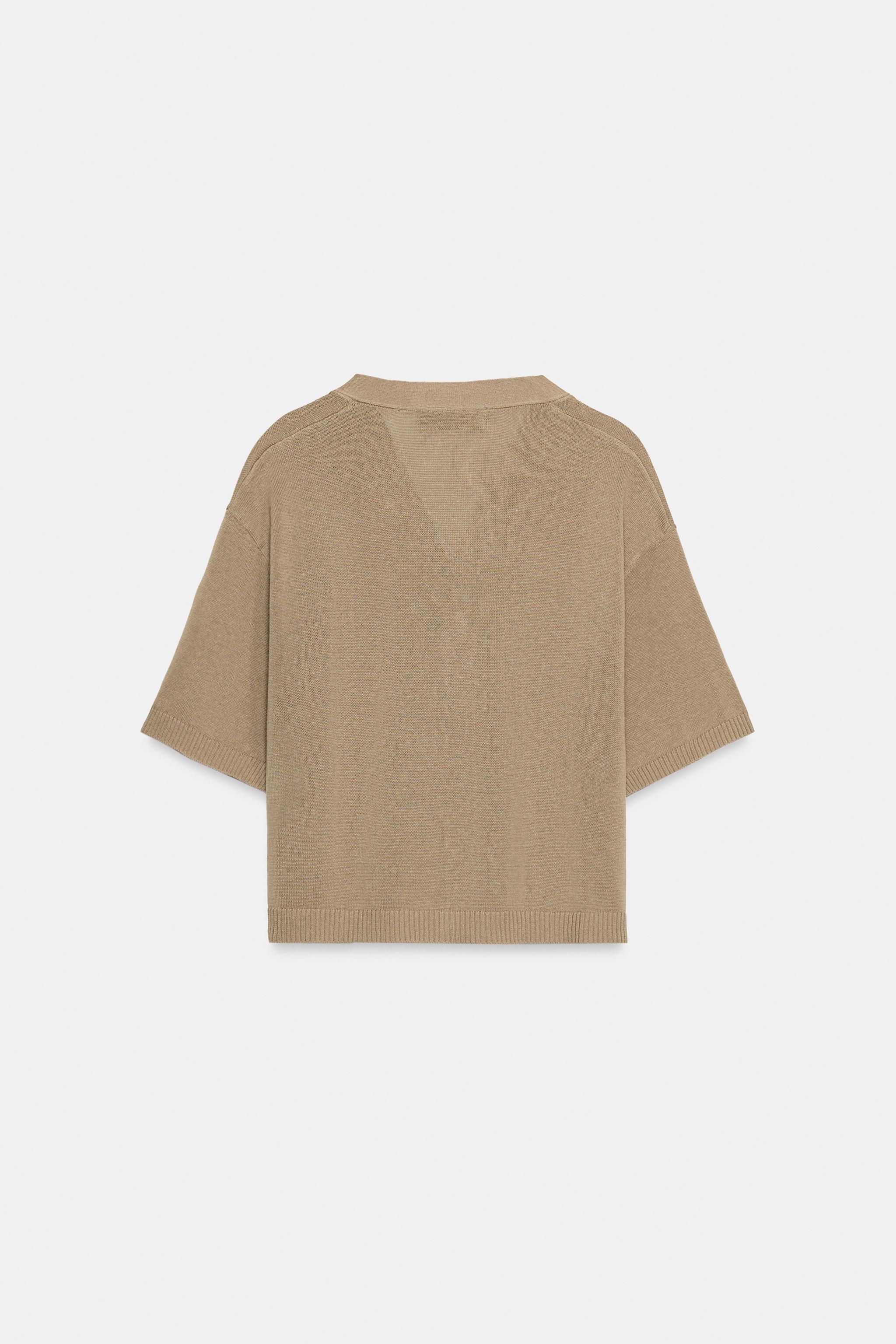 SHORT SLEEVE KNIT CARDIGAN